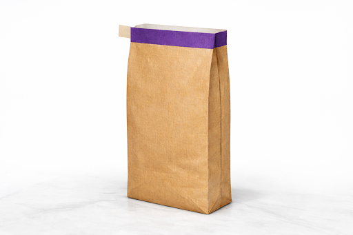 brown paper poly woven bag with flat bottom