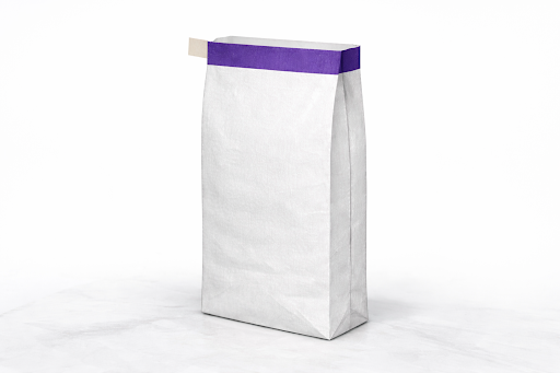 paper poly woven bag in white colour with flat base